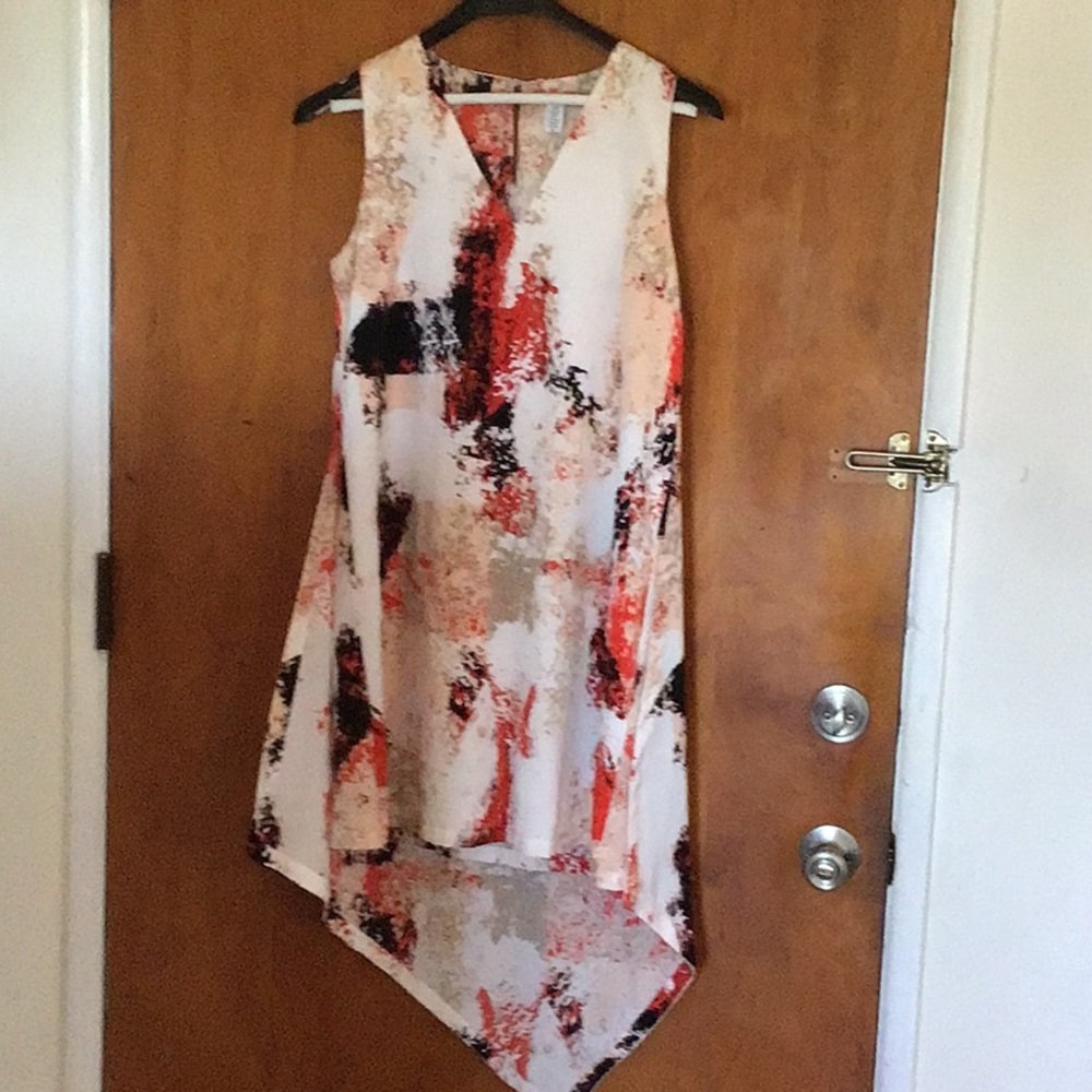 Bar III asymmetrical dress short front long back multicolor size medium